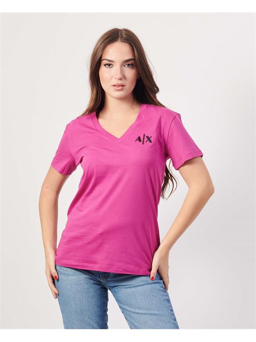 T-shirt femme Armani Exchange avec col en V ARMANI EXCHANGE | XW000059-AF10354UA256